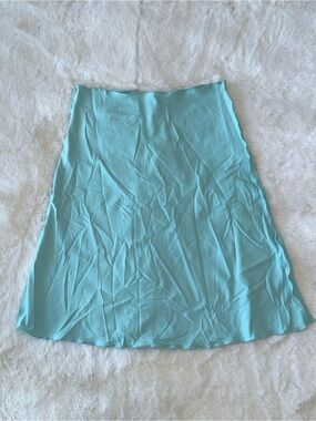 NWT Aqua Blue Haystacks Supplex Bias Midi Skirt XS